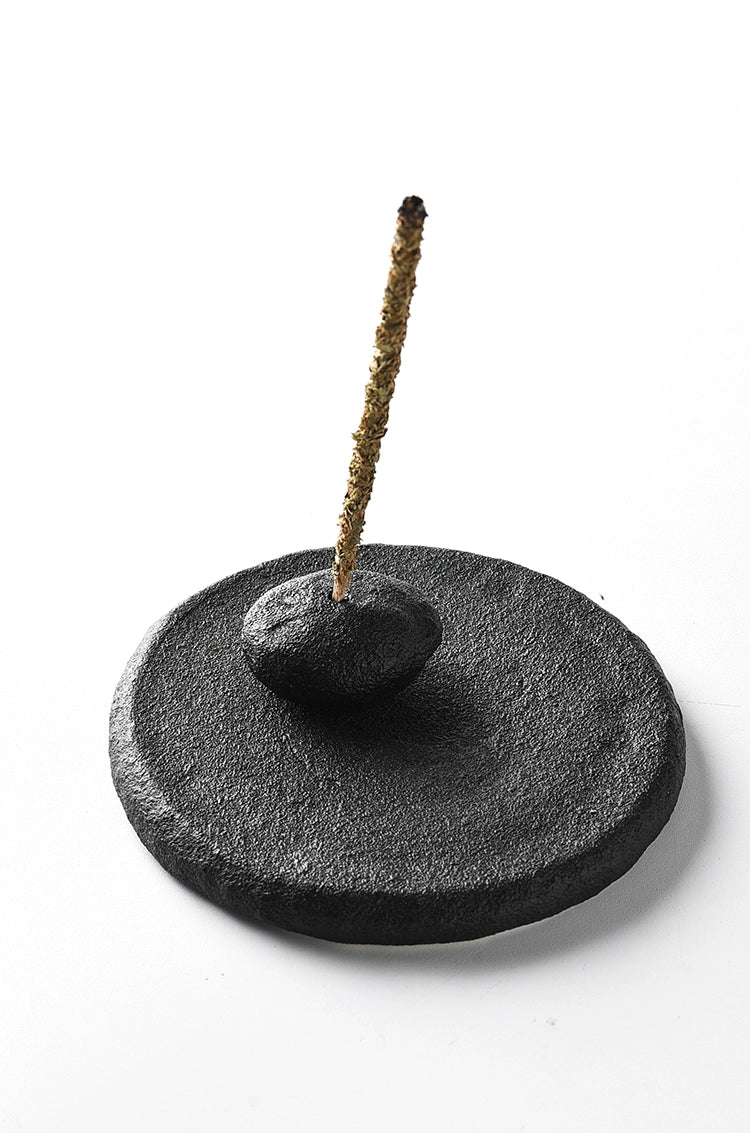 Black with Black Incense Holder - Momo's Time Swirl Ceramic Incense Holder