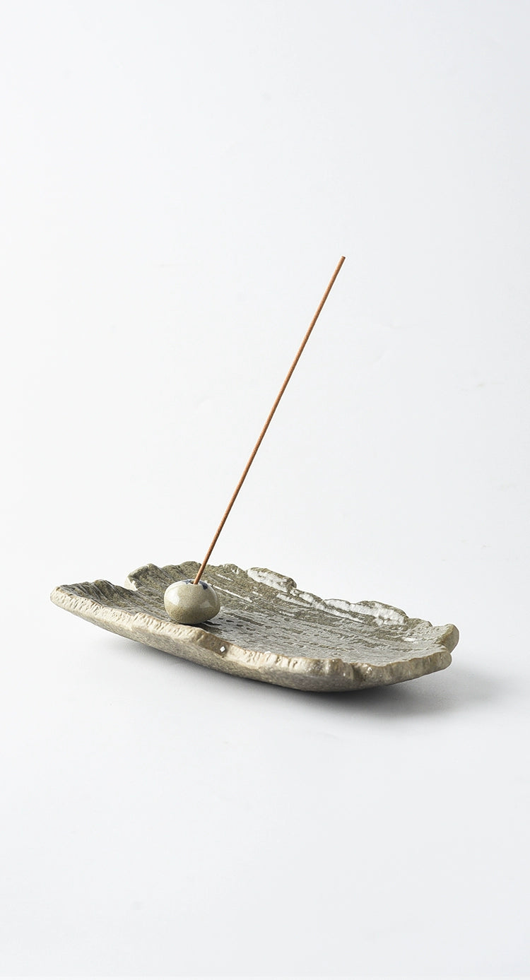 Bark Ceramic Incense Tray + Ceramic Incense Holder - Momo's Life Artisan Glaze Ceramic Incense Holder