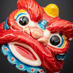 Lion Head Incense Holder + Base - Muso Lion Head Ceramic Incense Holder