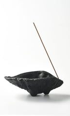 Ceramic Black Oyster Shell + Copper 9-Hole Incense Holder - Momo's Life Artisan Ceramic Incense Holder