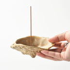 Ceramic Sand Color Oyster Shell + Copper 9-Hole Incense Holder - Momo's Life Artisan Ceramic Incense Holder