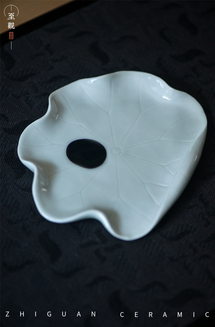 Zhiguan Lotus Leaf Ceramic Incense Holder