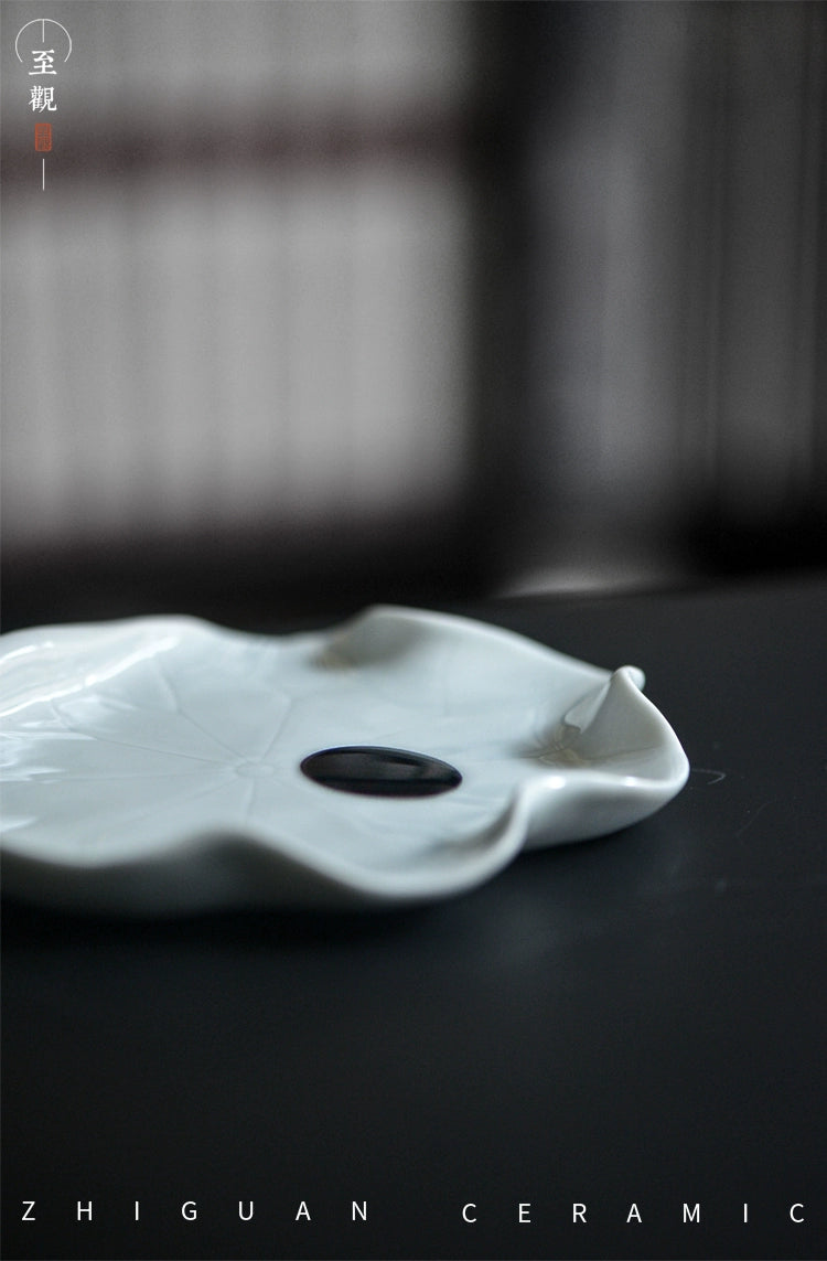 Zhiguan Lotus Leaf Ceramic Incense Holder