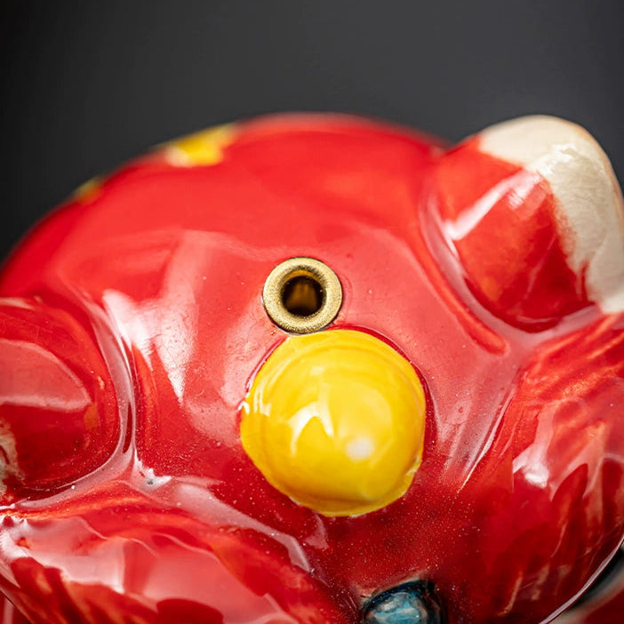 Lion Head Incense Holder + Base - Muso Lion Head Ceramic Incense Holder