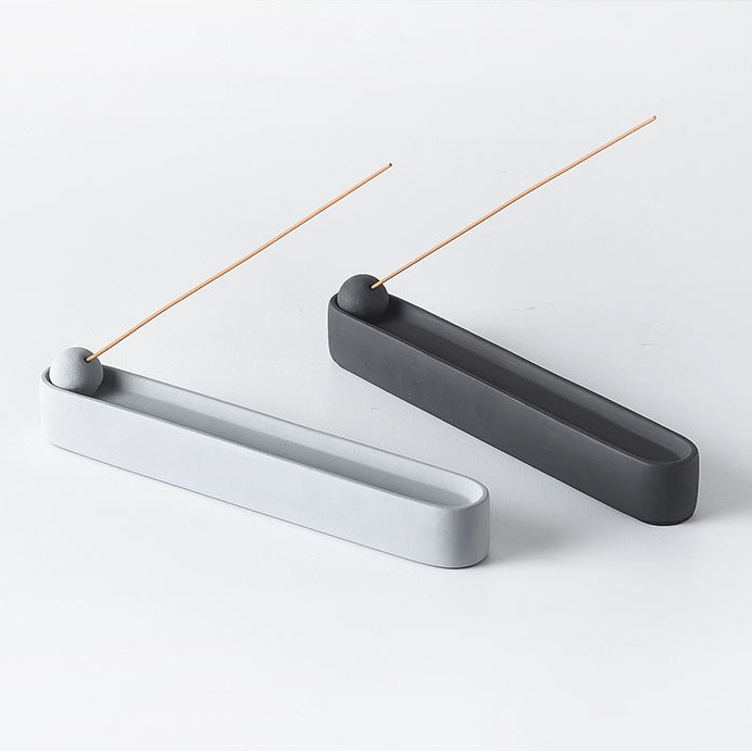 Black Rectangular - Momo's Life Handmade Concrete Incense Holder