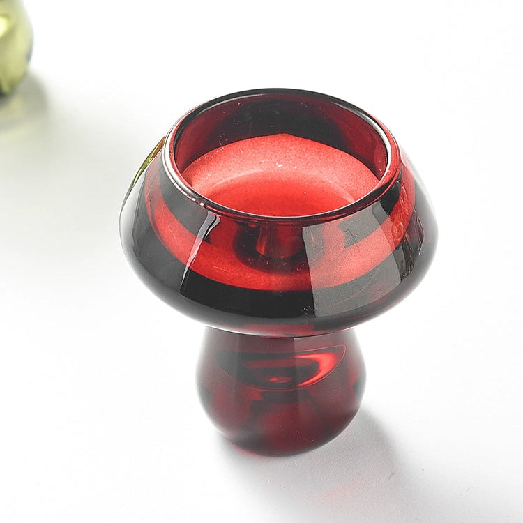Red Glass Mushroom Incense Holder + 9-Hole Incense Holder - Momo's Life Elegant Glass Incense Holder