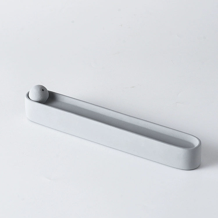 Gray Long Stripe - Momo's Life Handmade Concrete Incense Holder