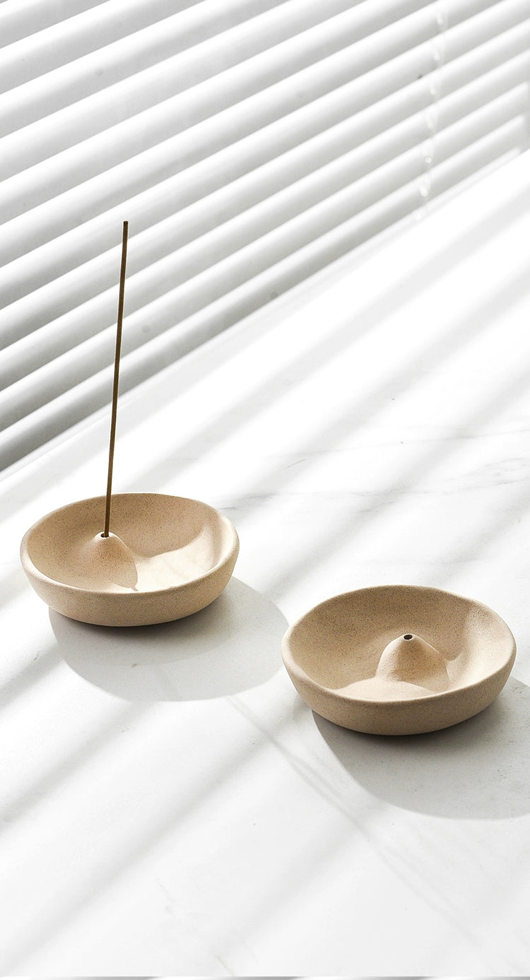 Brown Rough Ceramic Mini Incense Holder - Momo's Life Elegant Ceramic Incense Holder