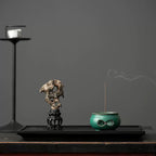 Dark Green - Ruyi - Incense Burner (Includes Gourd Pendant) - Muso Artisan Incense Holder for Serenity