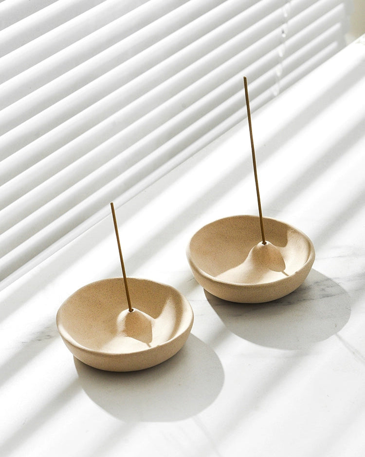 Brown Rough Ceramic Mini Incense Holder - Momo's Life Elegant Ceramic Incense Holder