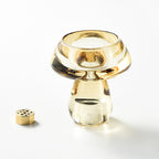 Yellow Glass Mushroom Incense Holder + 9 Hole Incense Burner - Momo's Life Elegant Glass Incense Holder