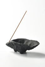 Ceramic Black Oyster Shell + Copper 9-Hole Incense Holder - Momo's Life Artisan Ceramic Incense Holder