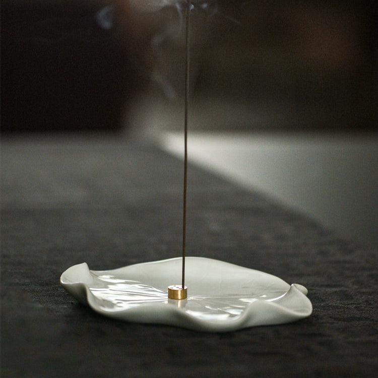 Zhiguan Lotus Leaf Ceramic Incense Holder