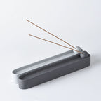 Gray Long Stripe - Momo's Life Handmade Concrete Incense Holder