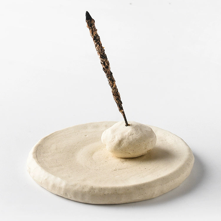 Sand-colored base + sand-colored incense holder - Momo's Time Swirl Ceramic Incense Holder