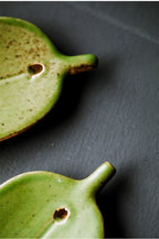 Ceramic Green Bamboo Incense Holder - Yige Bamboo Leaf Ceramic Incense Holder